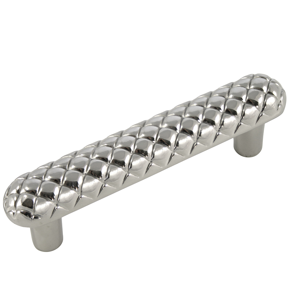 MNG Hardware 15014 3" Quilted Pull - Polished Nickel - 4"o/a