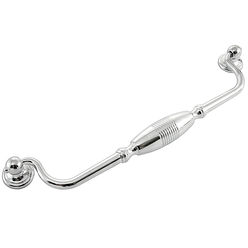 MNG Hardware 15815 10" Striped Clapper Pull 9" C.C. Polished Chrome