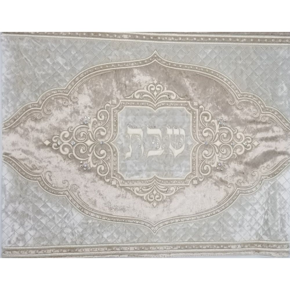Oval Quilted Crushed NO STONES Velvet Challah Cover #778