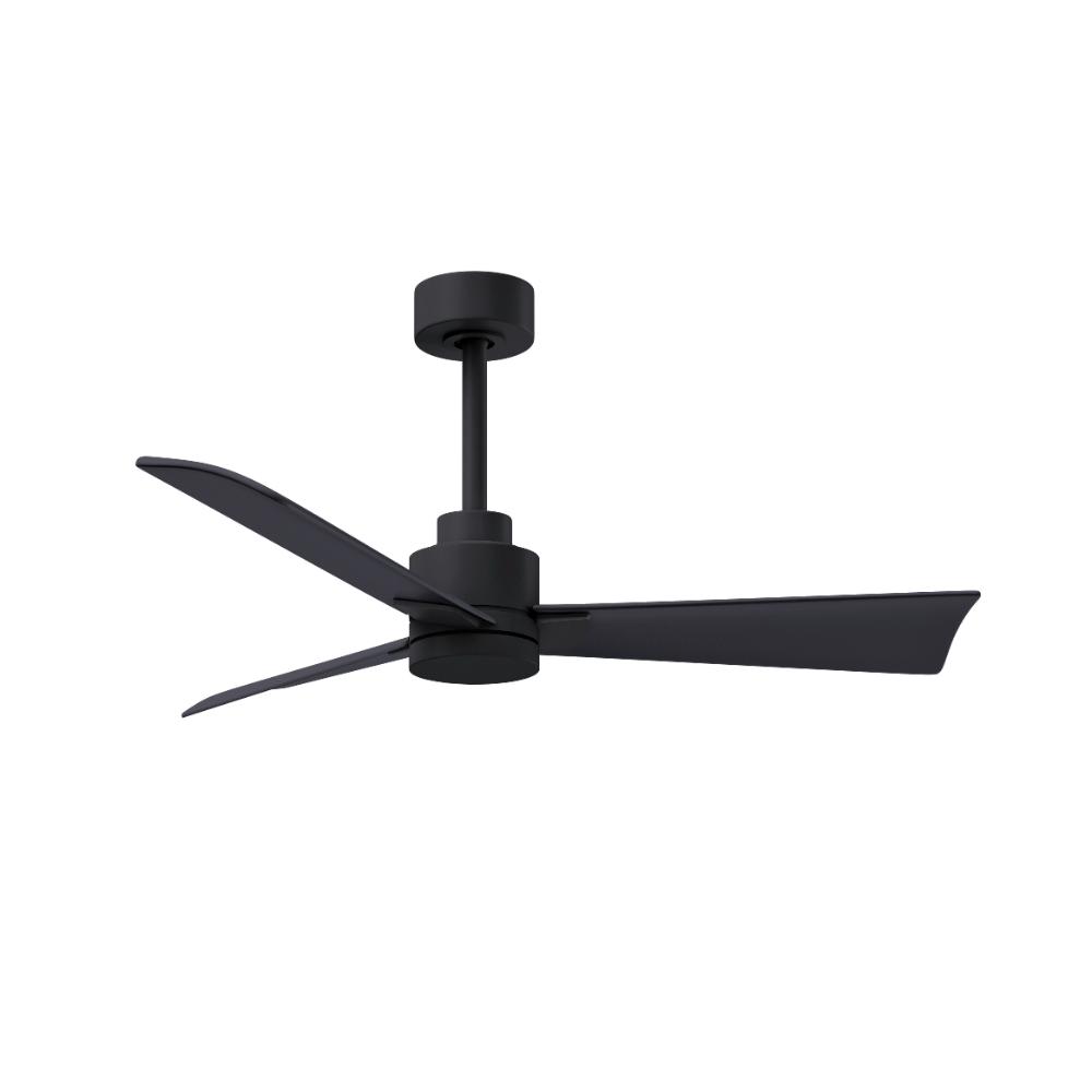 Alessandra 3-blade Transitional Ceiling Fan In Matte Black Finish With Matte Black Blades. Optimized For Wet Location 