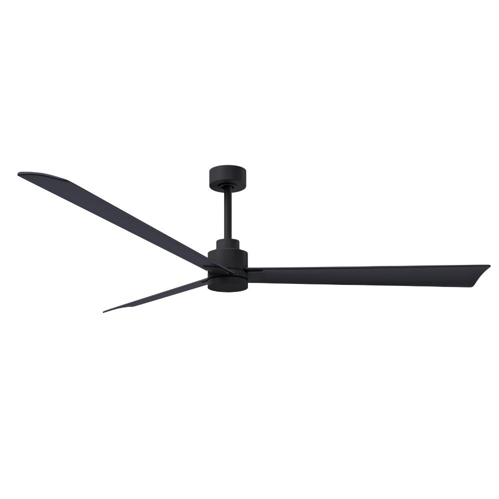 Alessandra 3-blade Transitional Ceiling Fan In Matte Black Finish With Matte Black Blades. Optimized For Wet Location 