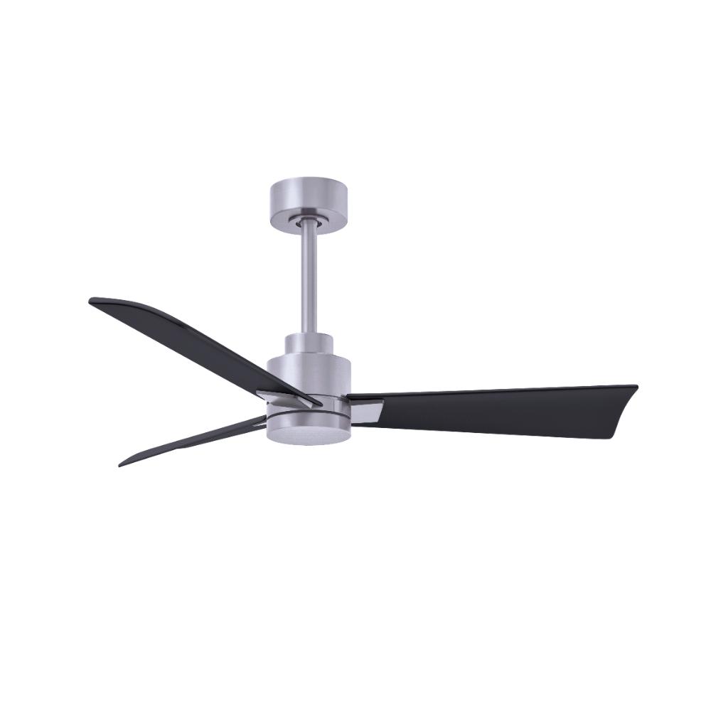 Alessandra 3-blade Transitional Ceiling Fan In Brushed Nickel Finish With Matte Black Blades. Optimized For Wet Location 