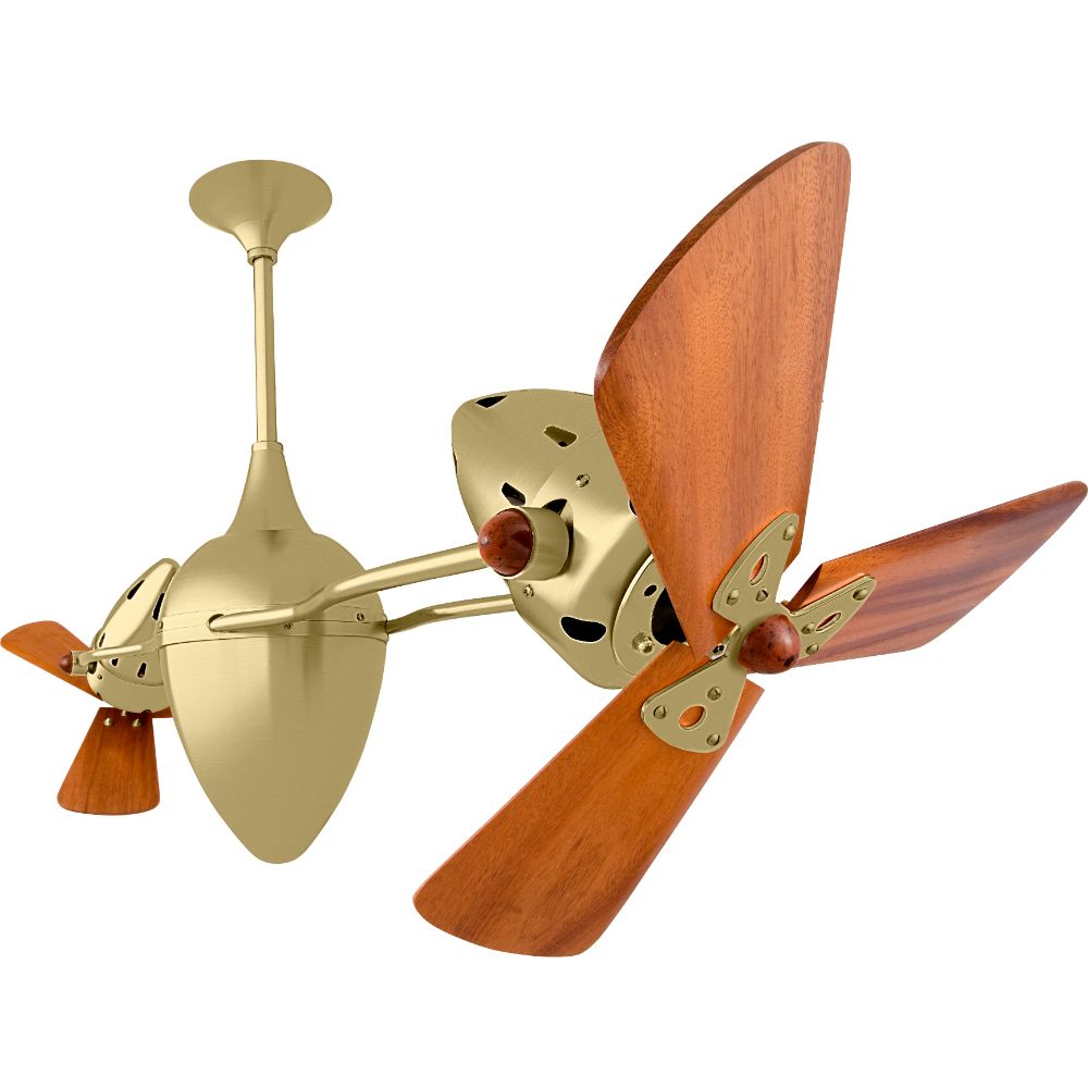 Matthews-Gerbar AR-BRBR-WD Ar Ruthiane Ceiling Fan in Brushed Brass with Mahogany blades