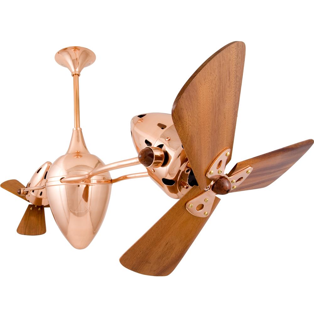 Matthews-Gerbar AR-CP-WD Ar Ruthiane Ceiling Fan in Polished Copper  with Mahogany blades