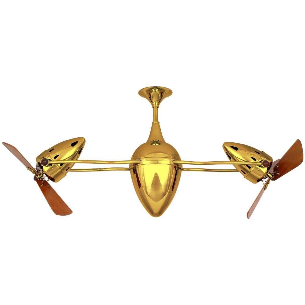 Matthews-Gerbar AR-GOLD-WD Ar Ruthiane Ceiling Fan in Ouro with Mahogany blades