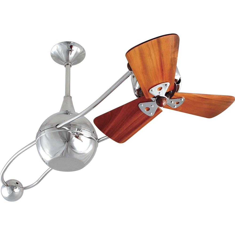 Matthews-Gerbar B2K-CR-WD-Damp Brisa 2000 Ceiling Fan in Polished Chrome with Mahogany blades