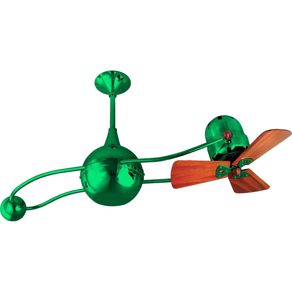 Matthews-Gerbar B2K-GREEN-WD Brisa 2000 Ceiling Fan in Green with Mahogany blades