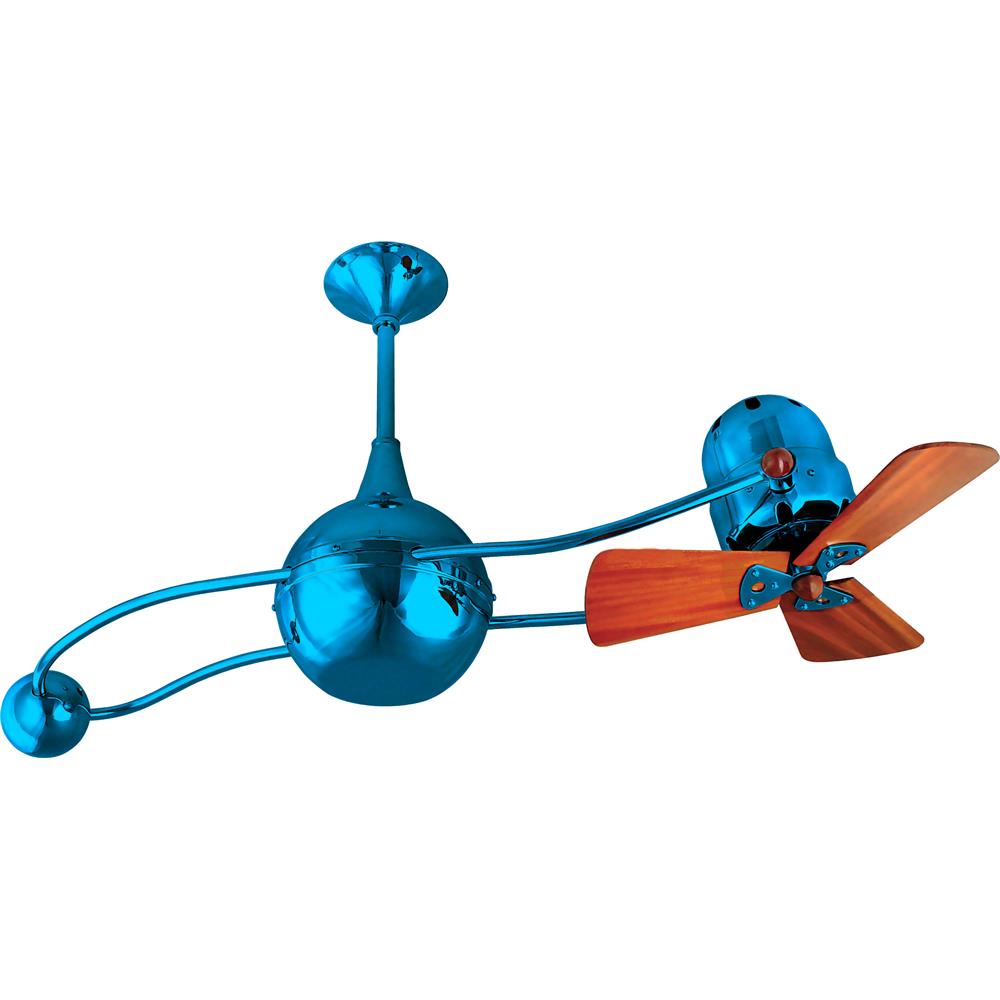 Matthews-Gerbar B2K-LTBLUE-WD Brisa 2000 Ceiling Fan in Light Blue with Mahogany blades