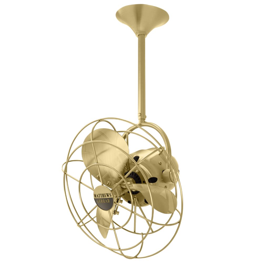 Matthews-Gerbar BD-BRBR-MTL Bianca Direcional Ceiling Fan in Brushed Brass with Brushed Brass blades