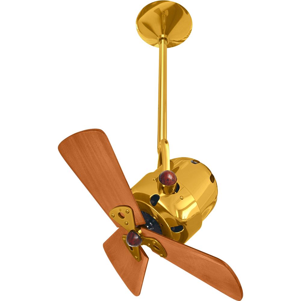 Matthews-Gerbar BD-GOLD-WD Bianca Direcional Ceiling Fan in Ouro with Mahogany blades