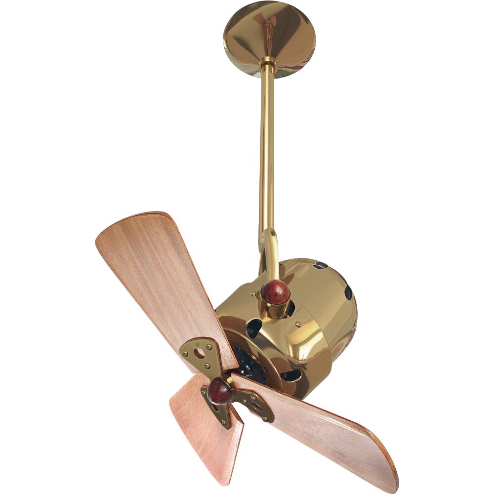 Matthews-Gerbar BD-PB-WD Bianca Direcional Ceiling Fan in Polished Brass with Mahogany blades