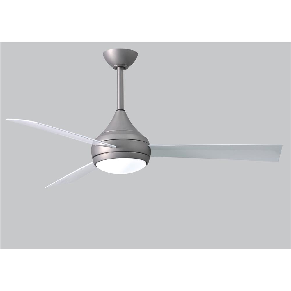 Atlas DA-BS-WH Donaire Ceiling Fan in Brushed Stainless with Gloss White Blades