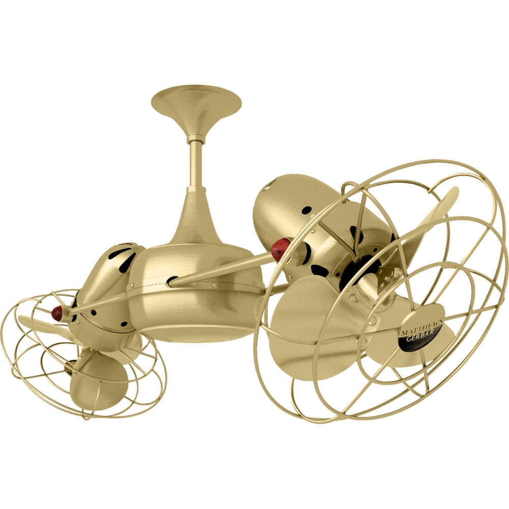 Matthews-Gerbar DD-BRBR-MTL Duplo-Dinamico Ceiling Fan in Brushed Brass with Brushed Brass blades