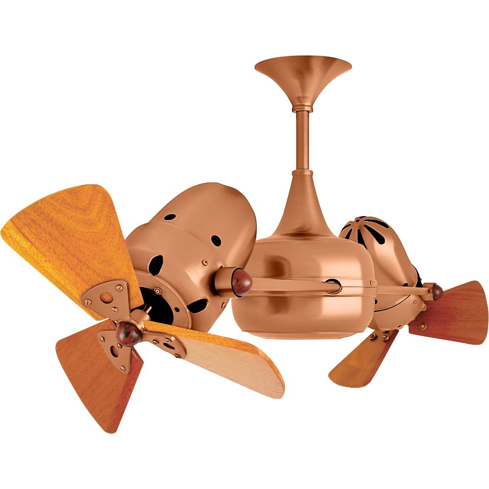 Matthews-Gerbar DD-BRCP-WD Duplo-Dinamico Ceiling Fan in Brushed Copper with Mahogany blades