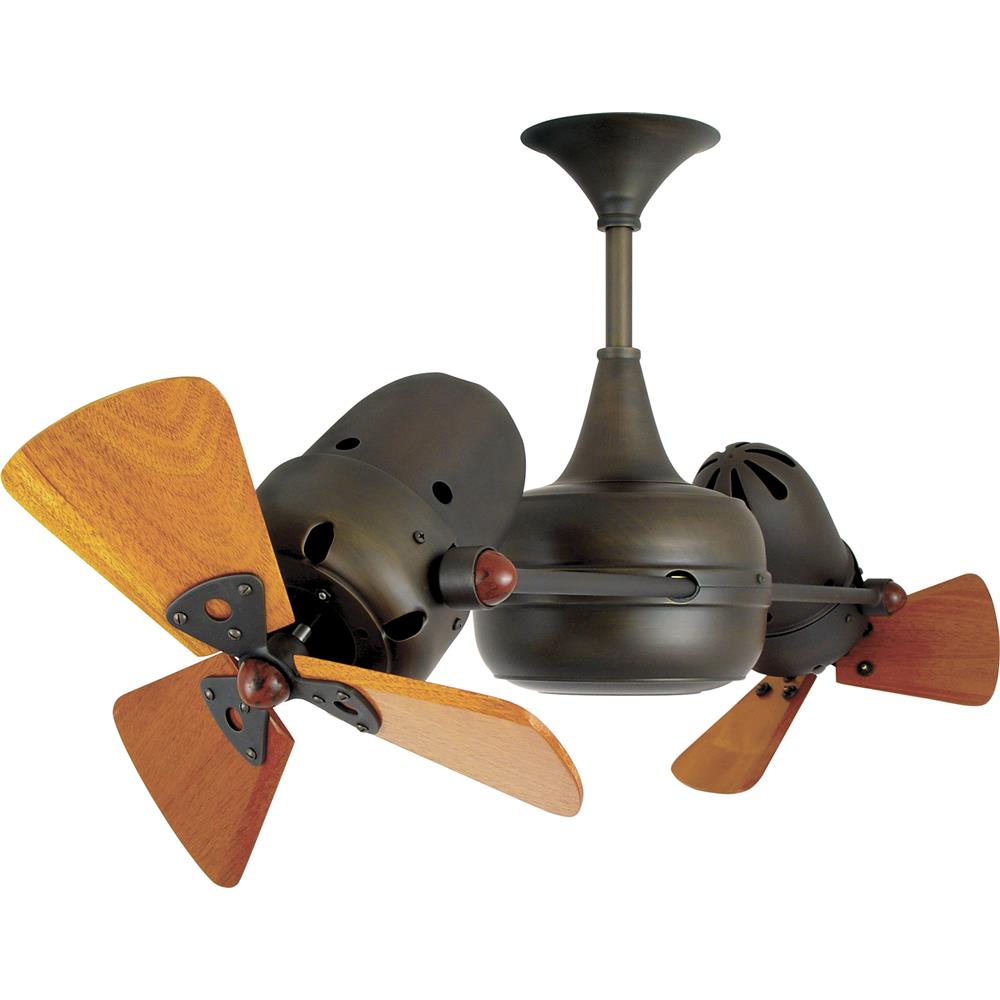 Matthews-Gerbar DD-BZ-WD Duplo-Dinamico Ceiling Fan in Bronze with Mahogany blades