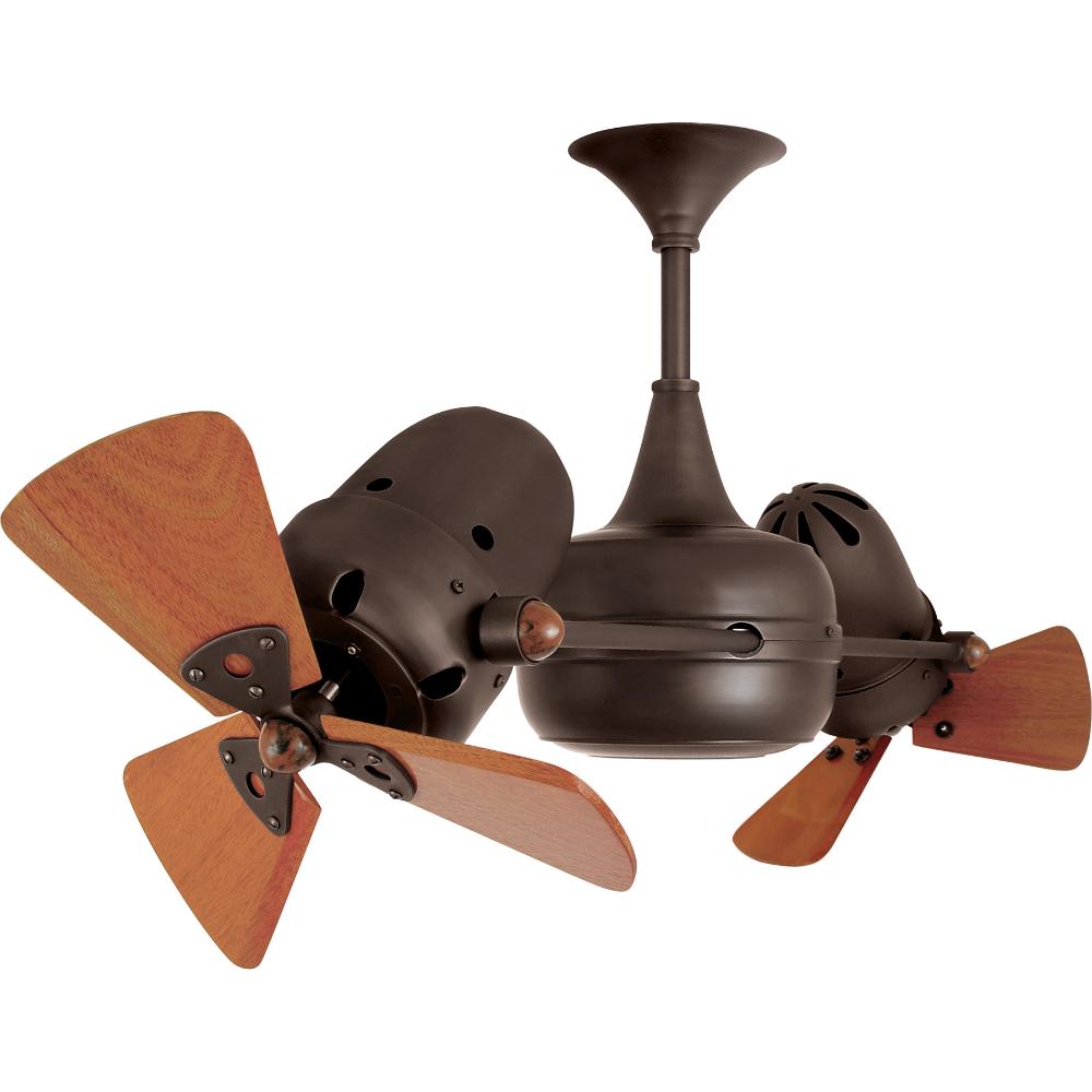 Matthews-Gerbar DD-BZZT-WD Duplo-Dinamico Ceiling Fan in Bronzette with Mahogany blades