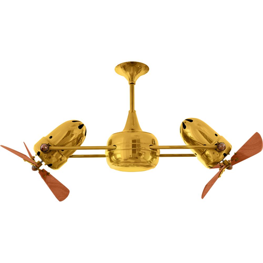 Matthews-Gerbar DD-GOLD-WD Duplo-Dinamico Ceiling Fan in Gold with Mahogany blades