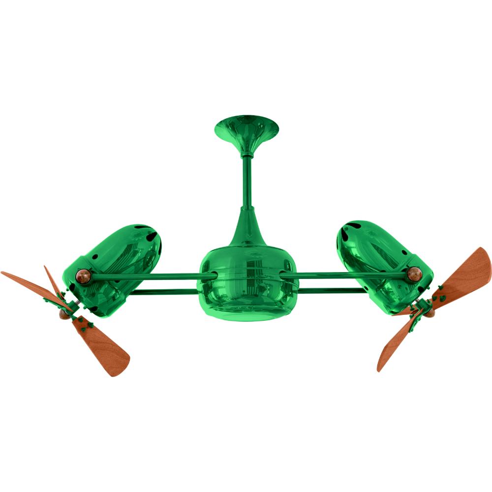 Matthews-Gerbar DD-GREEN-WD Duplo-Dinamico Ceiling Fan in Green with Mahogany blades
