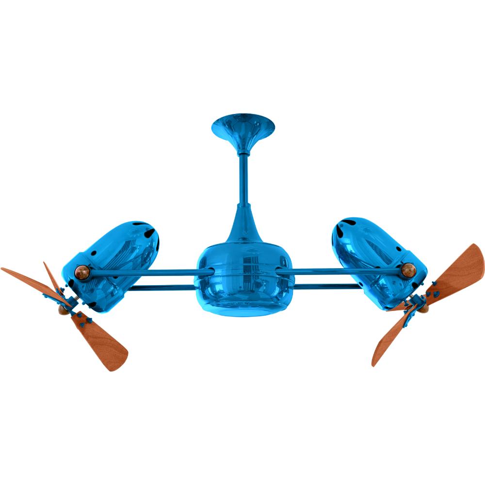 Matthews-Gerbar DD-LTBLUE-WD Duplo-Dinamico Ceiling Fan in Light Blue with Mahogany blades