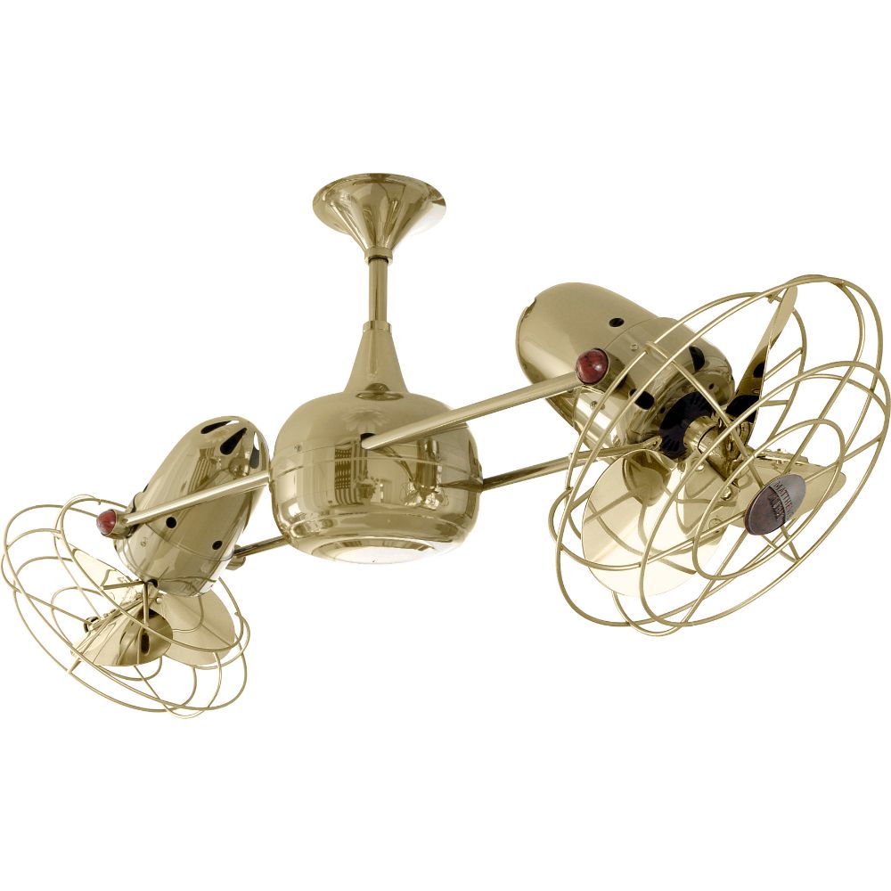 Matthews-Gerbar DD-PB-MTL Duplo-Dinamico Ceiling Fan in Polished Brass with Polished Brass blades