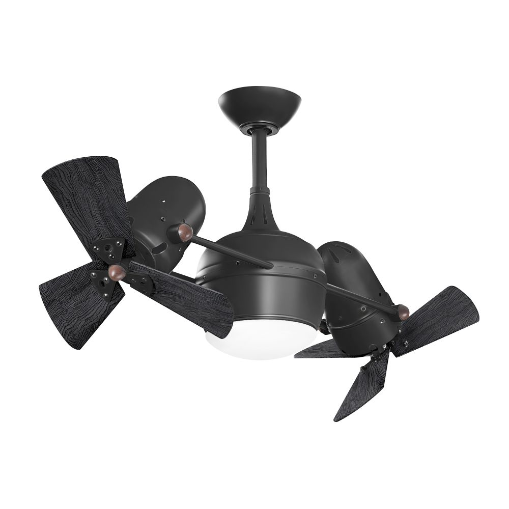 Atlas DGLK-BK-WDBK Dagny 2x3 Blade Rotational Ceiling Fan in Matte Black