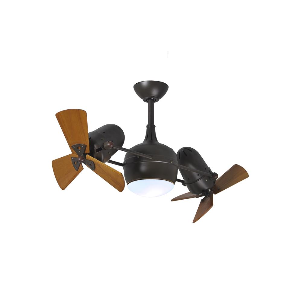 Atlas DGLK-BK-WD Dagny Ceiling Fan with Light Kit in Matte Black with Mahogany Tone Wood Blades