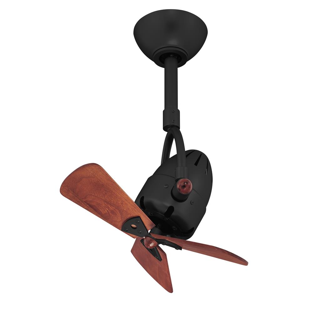 Atlas DI-BK-WD Diane Ceiling Fan in Polished Chrome with Mahogany Tone Wood Blades