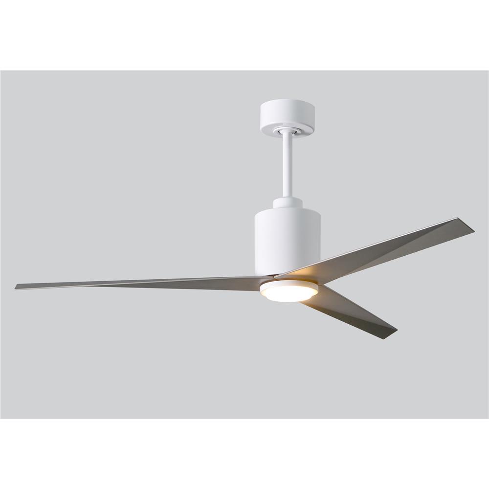 Atlas EKLK-WH-BN Eliza Ceiling Fan in Gloss White with Brushed Nickel blades