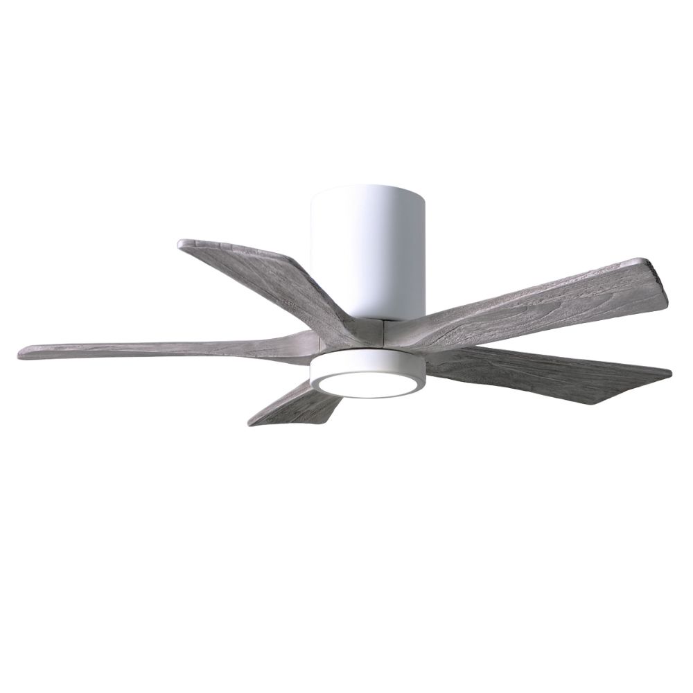 Atlas IR5HLK-WH-BW-42 Irene Ceiling Fan in Gloss White with Barnwood Tone blades