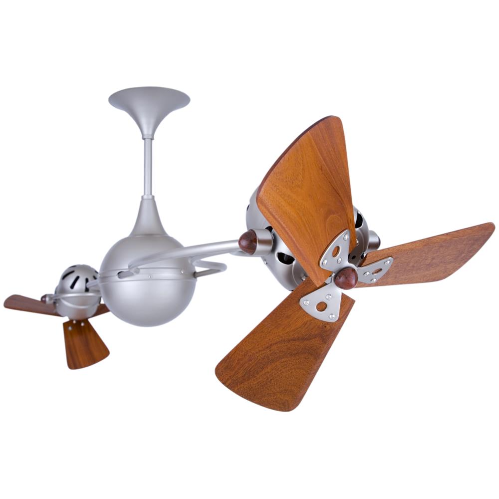 Matthews-Gerbar IV-BN-WD Italo Ventania Ceiling Fan in Brushed Nickel with Mahogany blades