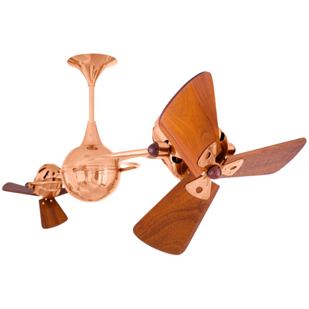 Matthews-Gerbar IV-CP-WD Italo Ventania Ceiling Fan in Polished Copper  with Mahogany blades