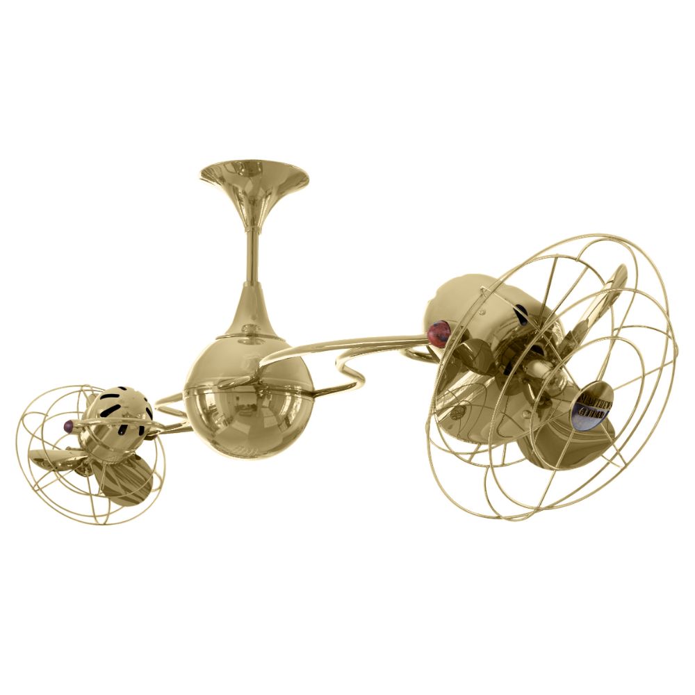 Matthews-Gerbar IV-PB-MTL Italo Ventania Ceiling Fan in Polished Brass with Polished Brass blades