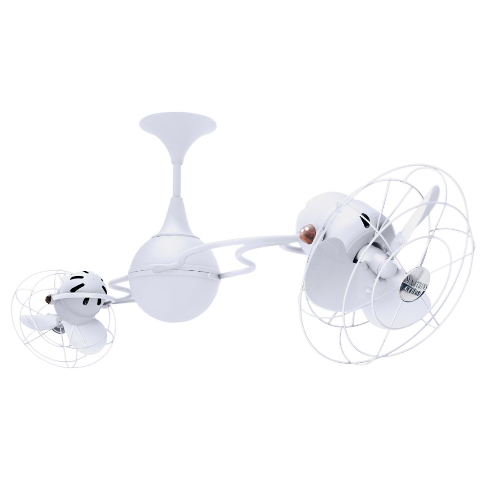 Matthews-Gerbar IV-WH-MTL Italo Ventania Ceiling Fan in Gloss White with White blades