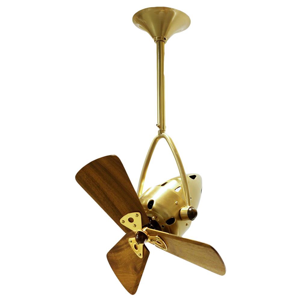 Matthews-Gerbar JD-BRBR-WD Jarold Direcional Ceiling Fan in Brushed Brass with Mahogany blades