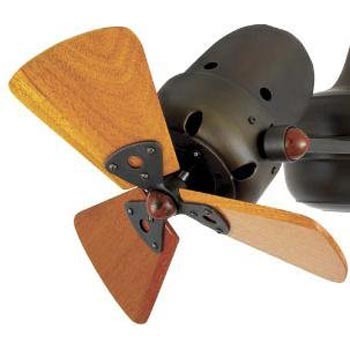 Matthews-Gerbar MG-LargeFH-W-BRCP Fan Head Set Ceiling Fan in Brushed Copper with Mahogany blades