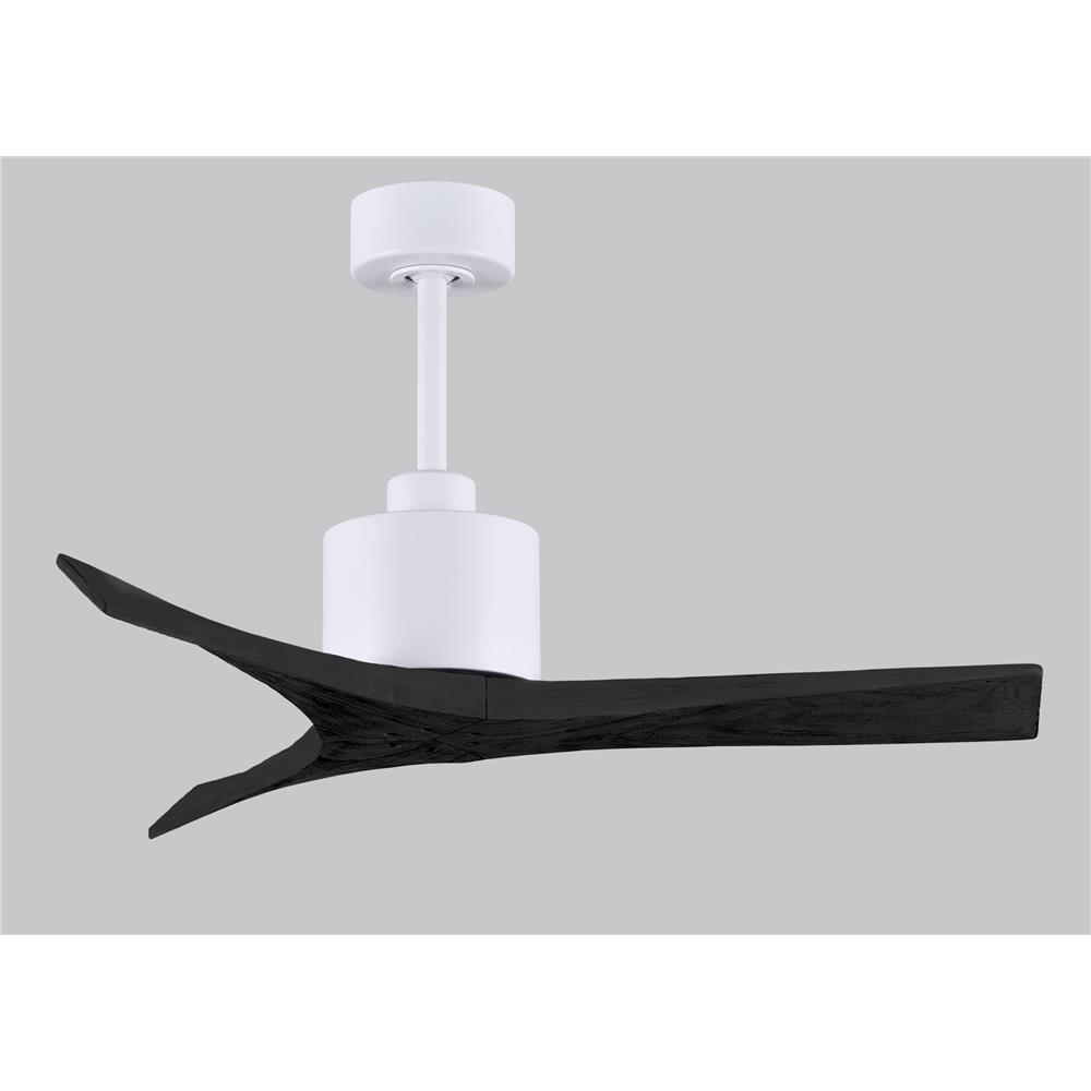 Atlas MW-MWH-BK-42 Mollywood Ceiling Fan in Matte White with Matte Black Blades