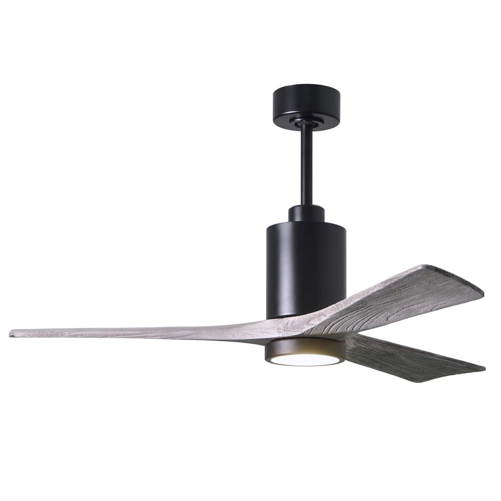 Matthews Fans PA3-BK-BW-52 52" 3 Blade Paddle Fan with Beautiful CNC-Cut Solid Wood Blades in Barnwood Tone.  DC Motor and Remote Included.