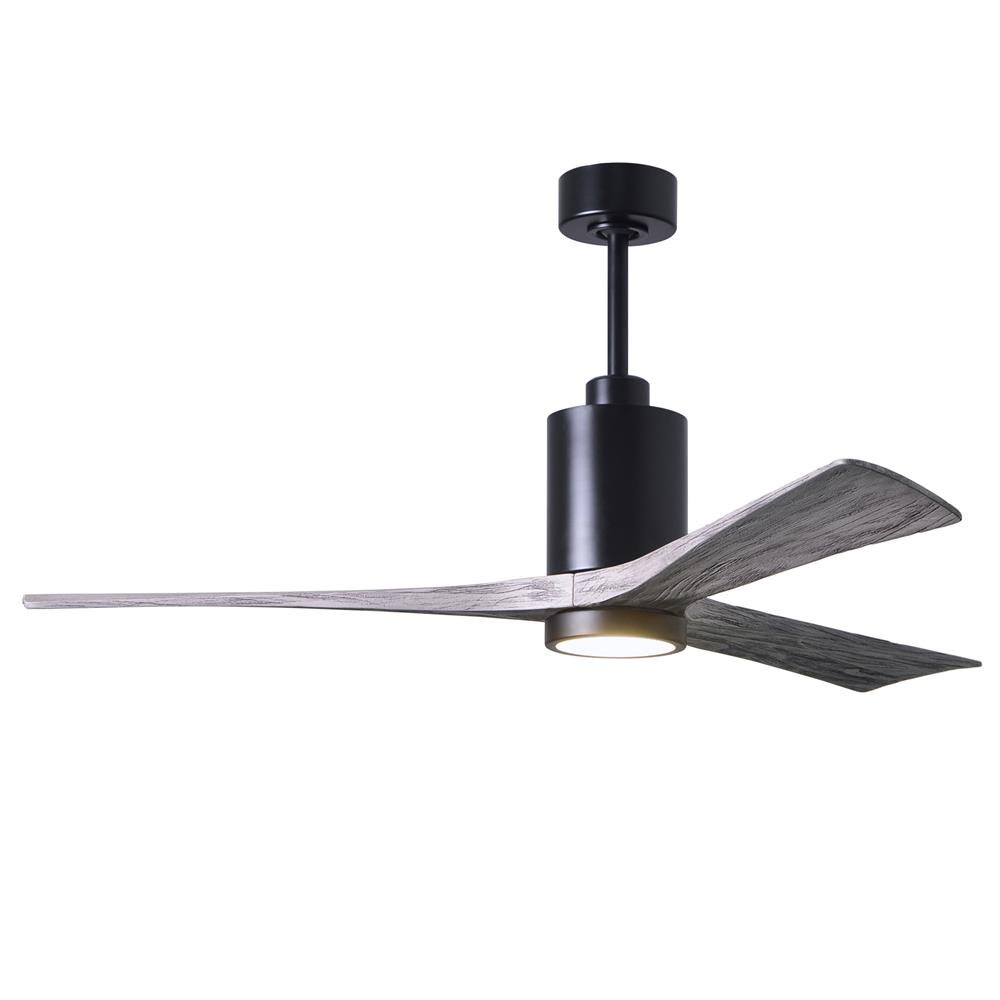 Matthews Fans PA3-BK-BW-60 60" 3 Blade Paddle Fan with Beautiful CNC-Cut Solid Wood Blades in Barnwood Tone.  DC Motor and Remote Included.