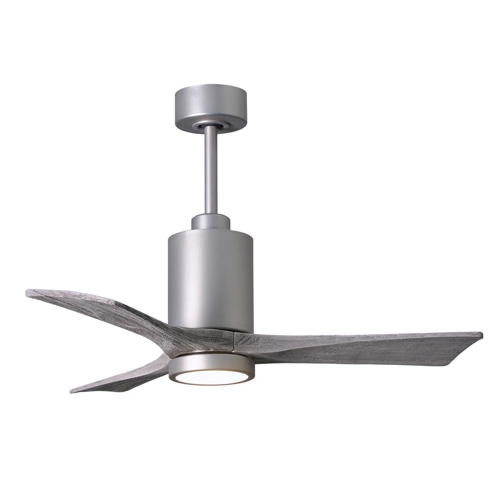 Matthews Fans PA3-BN-BW-42 42" 3 Blade Paddle Fan with Beautiful CNC-Cut Solid Wood Blades in Barnwood Tone.  DC Motor and Remote Included.