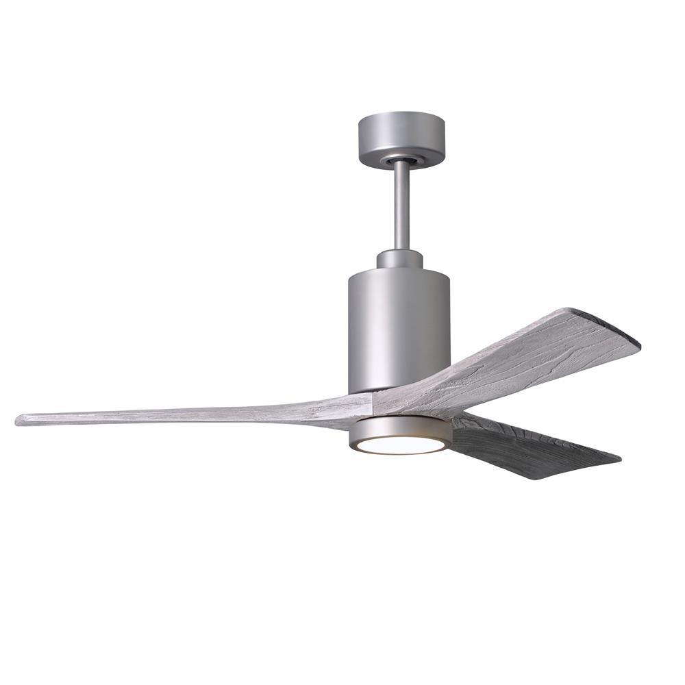 Matthews Fans PA3-BN-BW-52 52" 3 Blade Paddle Fan with Beautiful CNC-Cut Solid Wood Blades in Barnwood Tone.  DC Motor and Remote Included.