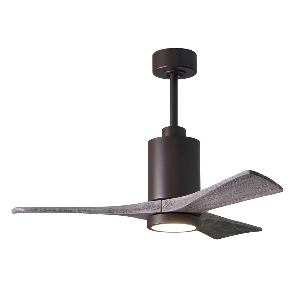 Matthews Fans PA3-TB-BW-42 42" 3 Blade Paddle Fan with Beautiful CNC-Cut Solid Wood Blades in Barnwood Tone.  DC Motor and Remote Included.