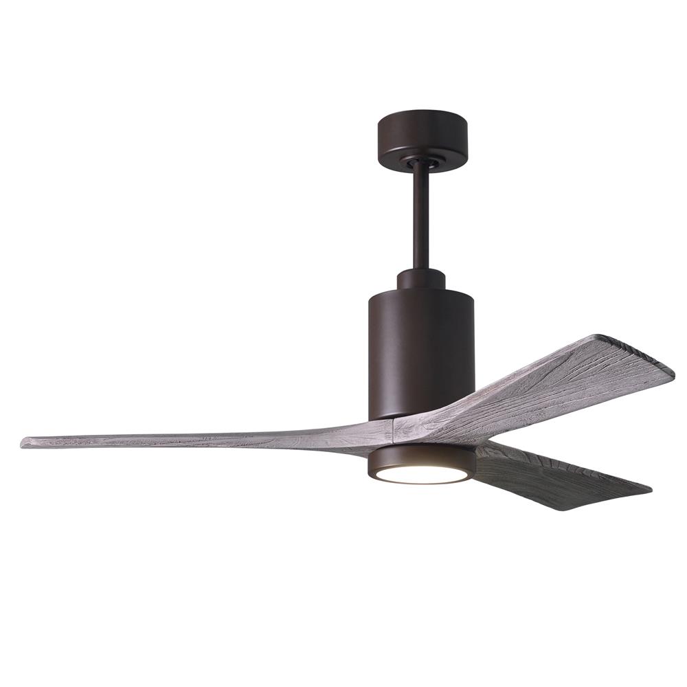 Matthews Fans PA3-TB-BW-52 52" 3 Blade Paddle Fan with Beautiful CNC-Cut Solid Wood Blades in Barnwood Tone.  DC Motor and Remote Included.