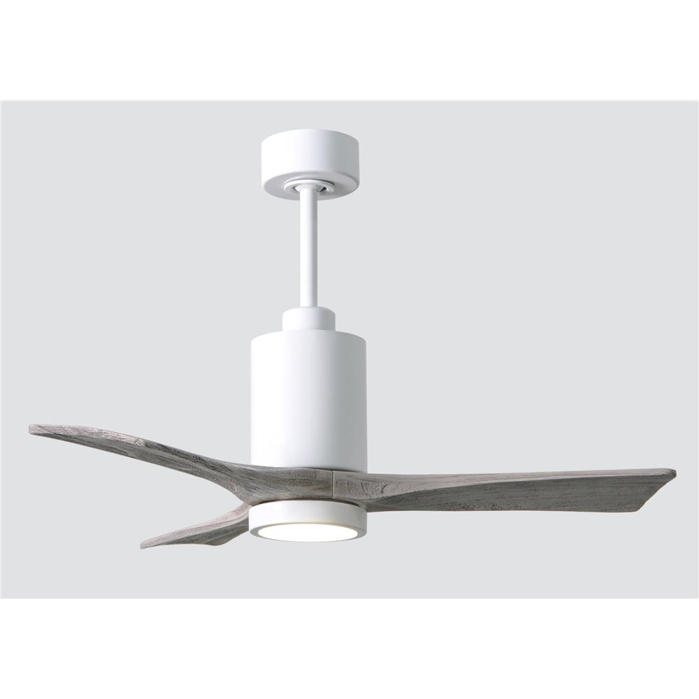 Matthews Fans PA3-WH-BW-42 42" 3 Blade Paddle Fan with Beautiful CNC-Cut Solid Wood Blades in Barnwood Tone.  DC Motor and Remote Included.