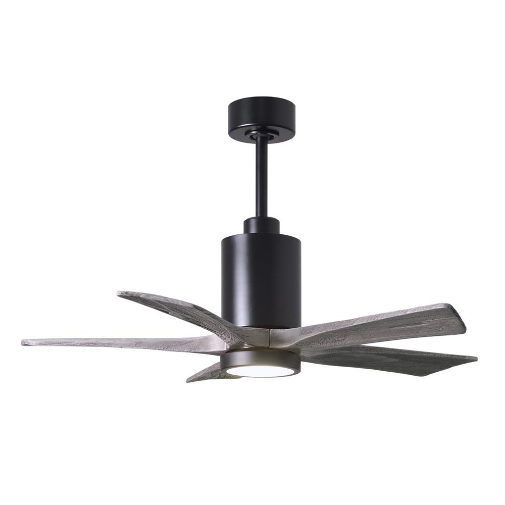Matthews Fans PA5-BK-BW-42 42" 5 Blade Paddle Fan with Beautiful CNC-Cut Solid Wood Blades in Barnwood Tone.  DC Motor and Remote Included.