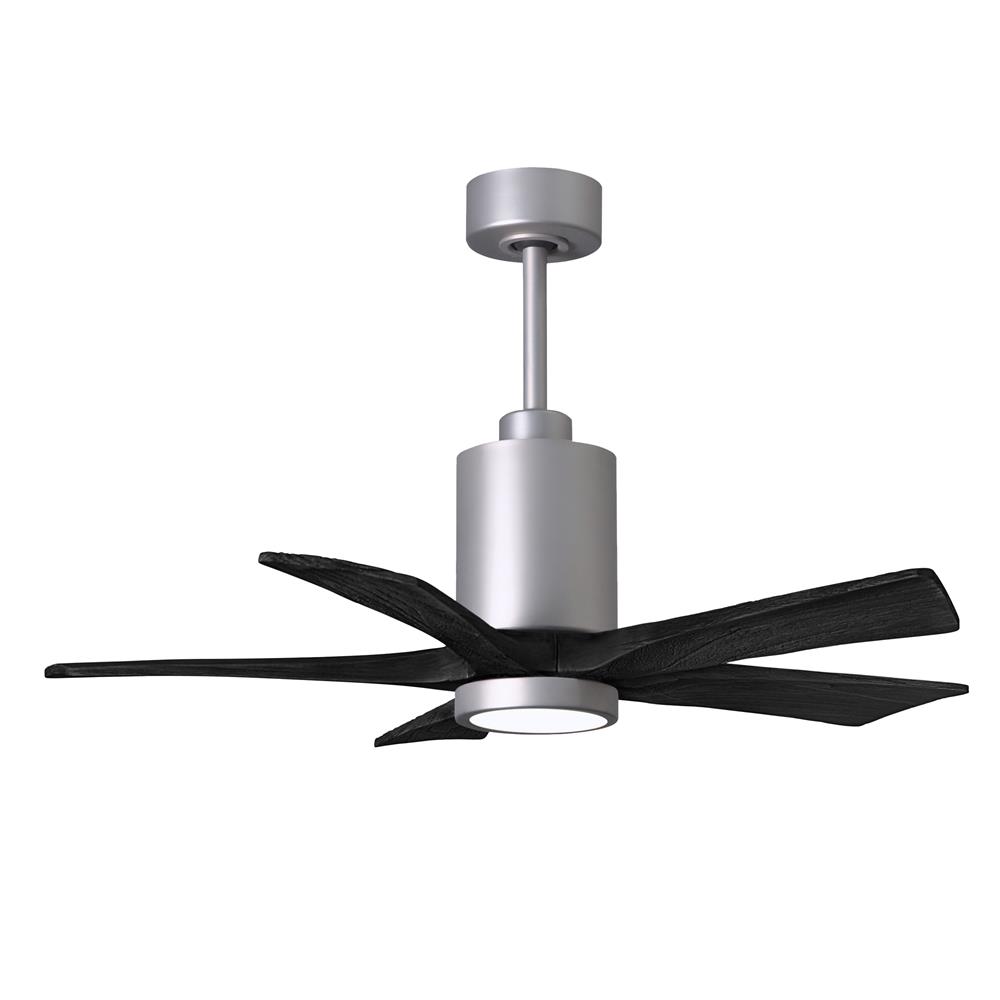 Matthews Fans PA5-BN-BK-42 42" 5 Blade Paddle Fan with Beautiful CNC-Cut Solid Wood Blades in Matte Black.  DC Motor and Remote Included.