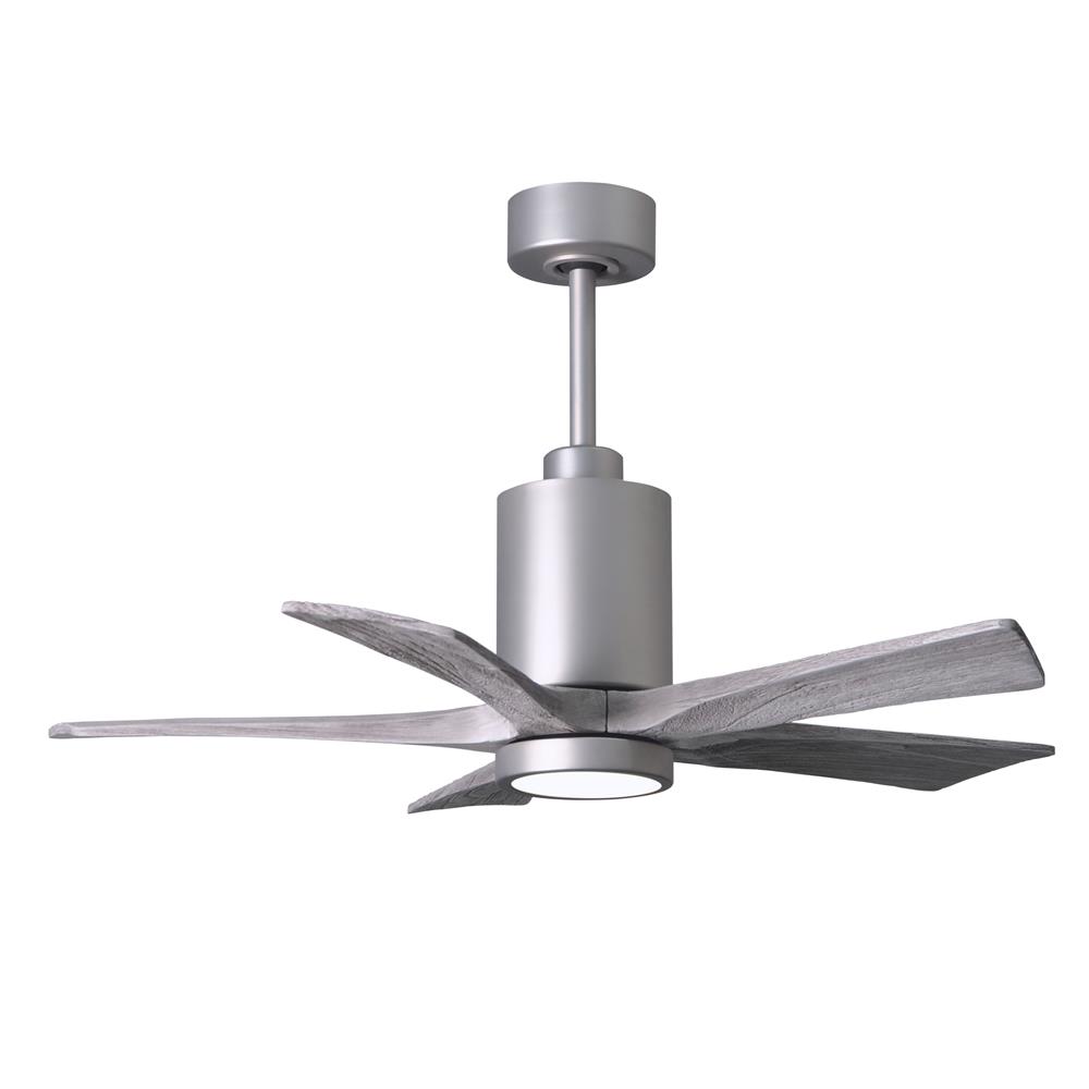 Matthews Fans PA5-BN-BW-42 42" 5 Blade Paddle Fan with Beautiful CNC-Cut Solid Wood Blades in Barnwood Tone.  DC Motor and Remote Included.