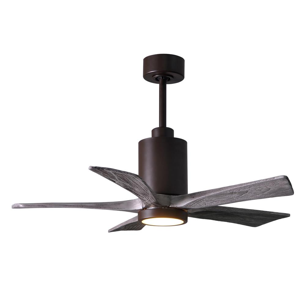 Matthews Fans PA5-TB-BW-42 42" 5 Blade Paddle Fan with Beautiful CNC-Cut Solid Wood Blades in Barnwood Tone.  DC Motor and Remote Included.