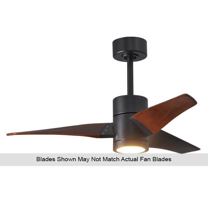 Atlas SJ-BK-BW-42 Super Janet Ceiling Fan in Matte Black with Barn Wood Tone blades