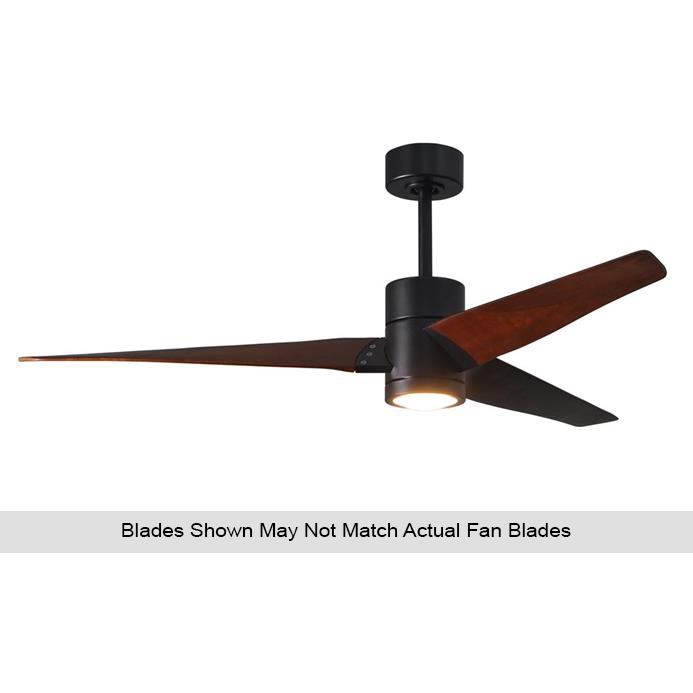 Atlas SJ-BK-BW-60 Super Janet Ceiling Fan in Matte Black with Barn Wood Tone blades