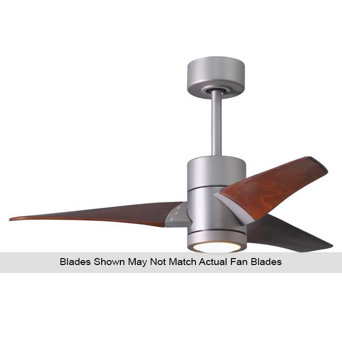Atlas SJ-BN-BW-42 Super Janet Ceiling Fan in Brushed Nickel with Barn Wood Tone blades